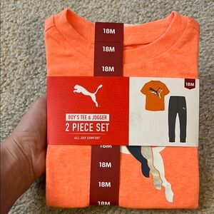 Puma Kids Orange and Grey  Matching Set